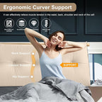 Large Triangular Headboard Pillows Long Backrest Positioning Support Bolster Cushion for Daybed Fluffy Quality Plush Body Wedge Pillow with Removable Cover(Beige-King-76x8x20in)