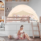 Bed Tent for Kid Twin Size Bed Canopy,Breathable Privacy Space Sleeping Drafty Room Dream Tents Indoor Play Tent Kid Sleep Tent（Beige,Twin）