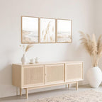 HPNIUB Modern Beach Artwork Seascape Wall Art, Seaside Framed Painting Reed Pathway Picture, Minimalist Neutral Coastal Landscape Wall Decor for Living Room,Bathroom -24'' x36'' x3