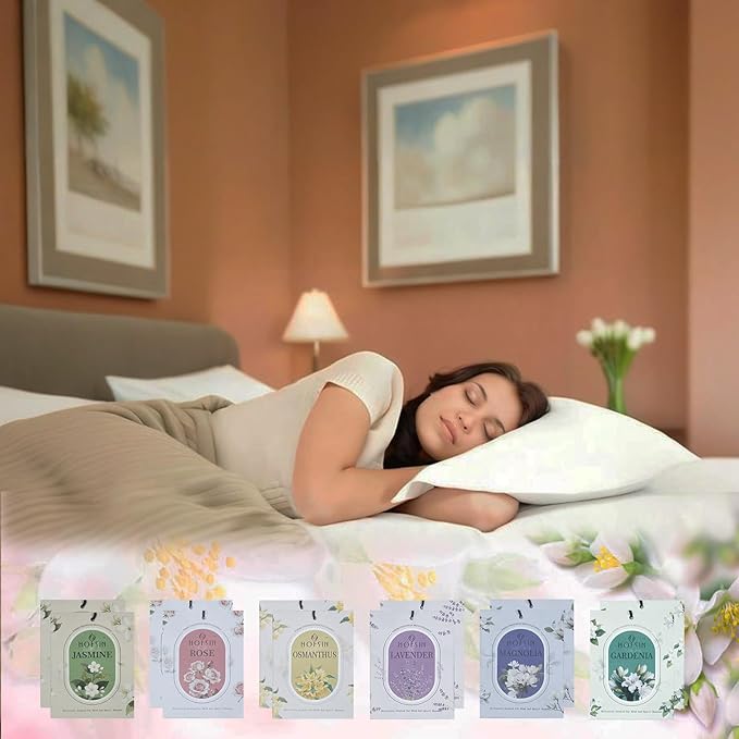 12 Packs Floral Scented Sachets for Drawer and Closet, Long-Lasting Air Freshener Sachets Bags Drawer deodorizers Fresh Scents, Home Fragrance for Lover(Floral 6 Scent)