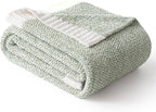 MIULEE Sage Green Super Soft Throw Blanket for Couch, Cozy Fluffy Warm Throws Knit Blankets for Sofa, Bed, Chair, Living Room, Camping, Picnic, Spring Home Decor,50 x 60 inch