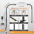 LED Desk Lamp for Home Office, Eye-Caring Desk Light with Adjustable Gooseneck, Dual Screen Computer Monitor Light with Stepless Dimming, Stepless Color Temp, Memory Function for Study, Workbench