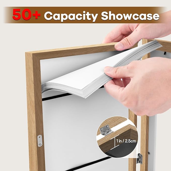 3 Pack Kids Artwork Frames 10x12.5 Inch Changeable Kids Art Frame with Front Opening for Art Display, Horizontally Vertically Wall Mount for Kids Drawing & School Projects (Wood)