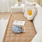 Couch Cover for Dogs Washable, Fuzzy Pet Couch Covers for 3 Cushion Sofa Pet Friendly, Non Slip Sofa Cover (Light Brown, 27.6" x 59"/70 x 150cm)