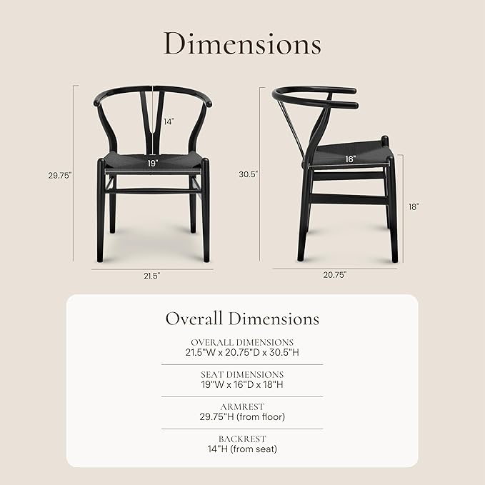 POLY & BARK Weave Chair Set of 2 in Pitch Black