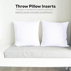 GOLD TEXTILES White Throw Pillows Insert (Pack of 4) - 16 x 16 Inches Polyester Sham Stuffer Throw Pillow - Lightweight Square Indoor Decorative Pillows - Bed and Cushion Couch Pillows