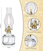 Large Clear Oil Lamp Lantern Chamber Kerosene Lamp Classic Vintage Glass Oil Lamps for Indoor Use Decor Lighting