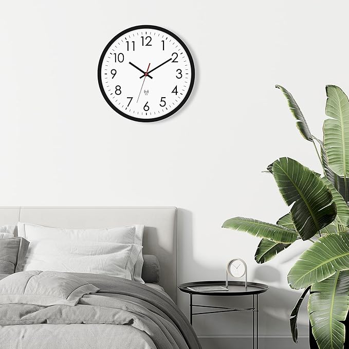 Lumuasky Atomic Wall Clock Analog 12 inch Silent Battery Operated Wall Clocks Modern Clock for Living Room, Office, Home, Bedroom, Kitchen, Bathroom