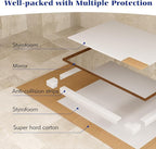 Rectangle Walnut Bathroom Mirror 60x36 Inch, Anti-Rust 4MM Tempered Glass, Modern Vanity Mirror for Bathroom, Horizontal or Vertical Wall Mount