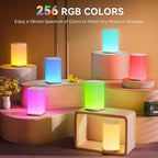 Auxmir Nursery Night Light for Baby, Portable Night Lamp with LED Stepless Dimming & 256 RGB Colors for Kids Adult, Breastfeeding, Sleep Aid, 4000mAh Rechargeable Bedside Table Lamp with Timer, White