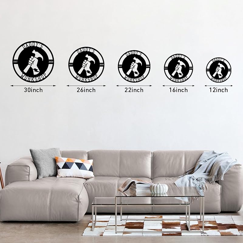 Personalized Metal Signs | Custom Plaque Wall Art | Worshop Metal Sign | Custom Sign Outdoor Metal | Custom Work Shop Metal Sign | Shop Signs | Personalized Father Gifts | Family Name Sign