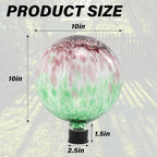 Gazing Ball 10 Inch Glass Reflective Garden Globe Outdoor Gazing Globe Sphere Yard Ornament for Garden Yard Home Outdoor Decoration Gift for Women (Green)