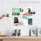 20 Pack Mini Self Adhesive Clips for Pictures - White Wood Clip Photo Holders for Wall, Poster Hanger, Photo Cards Hanging Display Board & Picture Boards, Artwork Photos Holders Card Room Decor