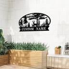 Personalized Hunting Metal Signs Outdoor - Custom Deer Antler Wall Art, Last Name Signs for Home, Rustic Cabin & Lodge Decor, Housewarming Gifts - MADE IN USA