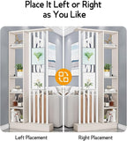 Wall Room Divider, Storage Cabinet Storage Display with Shelves, Modern Freestanding Wood Room Divider Screen, Wall Privacy Screens for Home Office Decorative (Beige+White,31.5" L x 9.5" W x 79.5" H)