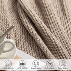 lifein Throw Blanket for Couch, Soft Boho Decor Bed Throw,Cozy Beige Knitted Chenille Small Farmhouse Lightweight Throw for Spring(Beige,60 * 80")