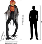 AW 7 Ft Scary Giant Large Animated Halloween Decorations Evil Monster Alien, Jack-O-Lantern Pumpkin Props, Horror Halloween Party Motion & Sound Activated Glowing Head 2025