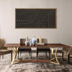 IARTTOP Large Black Framed Wood Wall Art for Living Room Abstract Modern Wooden Wall Decor Neutral Geometric Wall Sculpture Bedroom Office 20x40 Inch