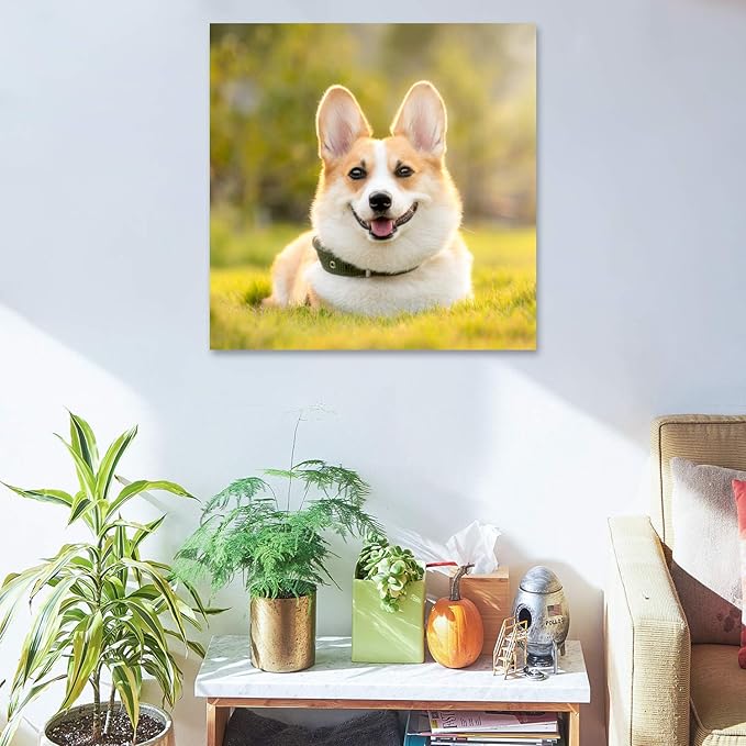 Personalized Photo to Canvas Print - Canvas Prints With Your Photos on Custom Wall Art for Bedroom, Living Room, Wedding Baby Pet Family Picture Framed Wall Art (8" W x 8" H)