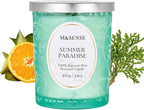 M&SENSE Summer Paradise Scented Candle, Cracking Wooden Wick Soy Wax, 18oz 100 Hours Long Lasting Clean Burn, Large Jar Candles for Home Decor, Non-Toxic Relaxing Aromatherapy Gifts for Women