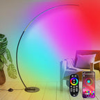 CHICLUX RGBW Arc Floor Lamp, Dimmable LED Floor Lamp with RGBW, Ultra Bright, Modern Standing Tall Lamp with Remote Reading Floor Lamp for Living Room Bedroom Office