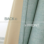 MIULEE Linen Texture Curtains for Bedroom Solid 100% Blackout Thermal Insulated Seafoam Green Curtains Grommet Room Darkening Drapes for Living Room Nursery 52x63 Inch (2 Panels)