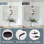 3000-6000K Dimmable Modern Pendant Light,Black LED Pendant Light for Kitchen Island Fixtures Chandeliers for Dining Room Hanging Lights, 1 Pack