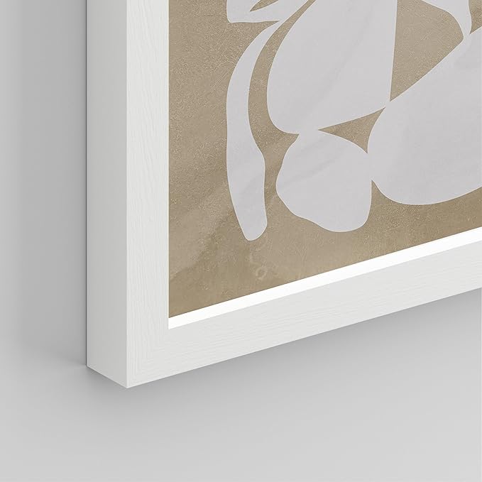 SIGNWIN Framed Tropical Mid-Century Wall Art, Set of 4 Modern Hawaiian Geometric Print Wall Decor Prints, Nature Wilderness Wall Décor for Living Room, Bedroom - 11"x14"White