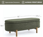 Furniliving 46” Storage Benches, End of Bed Bench with Button-Tufted Large Upholstered Storage Ottoman Teddy Window Bench with Storage Shoe Cabinet Bench, for Bedroom, Entryway, Closet, Green