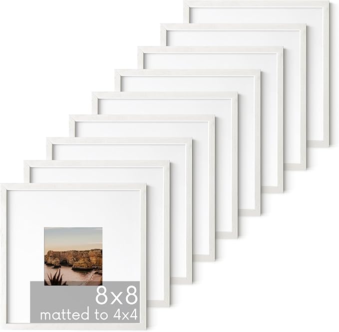 HAUS AND HUES White Square Frames Set of 9-8x8