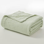 EMME Cotton Throw Blanket 100% Muslin Soft Blanket for Couch Breathable Gauze All Season Soft and Lightweight Pre-Washed Cotton (Mint Green, 50"x70")