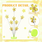 Tandefio Photo Tree Holder Clip, 8 Branch Money Family Tree Gift Card Holder with Clips Picture Frame Stand for Memo Paper Note Wedding Photo Display Office Decor (Yellow)