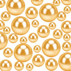 300Pcs Pearl Vase Filler, Gold No Hole Faux Pearl Beads for Centerpieces Vases, Candle Centerpieces, Wedding Birthday Party Home Decor 8/10/14/20mm