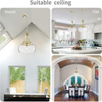 WUZUPS Chandelier Rustic Farmhouse Industrial Round Ceiling Pendant LED Light Fixture with Clear Glass Shades for Dining Room Kitchen Island Foyer Entryway, H 17" x W 13.4", E26 Base, Gold