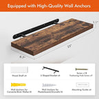 23’’Rustic Brown Floating Shelves for Wall,Rustic Wood Shelf for Room Decor/Storage/Display,Small Bookshelf,Wall Mounted Hanging Shelves for Bedroom, Bathroom, Living Room, Kitchen,Set of 4