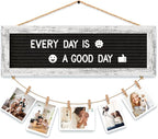 Hanging Photo Display Multiple Polaroid Picture Frames Collage Wall Decor, Felt Letter Board with 340 Letters and 15 Clips, DIY Cards Holder Frame Collage Set for Christmas Holiday Birthday