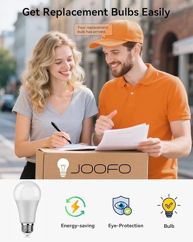 JOOFO Mid-Century Modern Wood Floor Lamp with Dual Fabric Shade, Remote Control, Dimmable & Adjustable Color Temperature, Reading & Living Room Lamp, Easy Clean Cover, Foot Switch