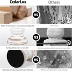 Candle Holder for Pillar Candle Set of 3, Farmhouse Wood Candle Holder, Rustic Wooden Candle Stand, Decorative Wood Candlestick Holders for Living Room, Table Centerpiece (Antique White)