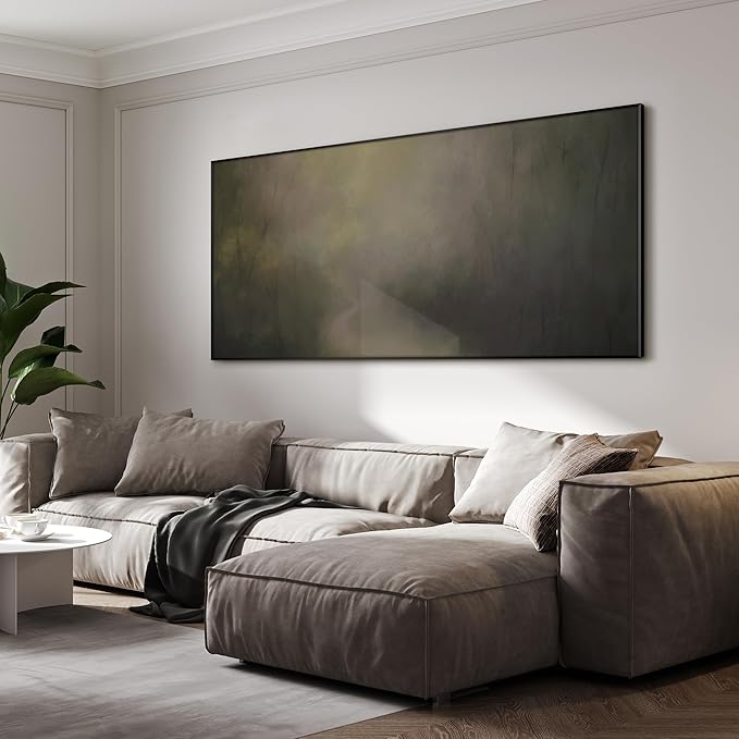 SIGNWIN 24"x46" Extra Large Framed Wall Art Muted Forest Path Soft Misty Woodland Scene Illustration for Home Living Room Bedroom Decor (Frame Assembly Required)