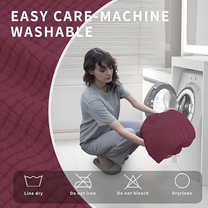 Easy-Going 4 Pieces Oversized Recliner Stretch Sofa Slipcover Sofa Cover Furniture Protector Couch Soft with Elastic Bottom Polyester Spandex Jacquard Fabric Small Checks ASHRose,X-Large