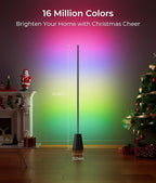 Corner Floor Lamp with RGB, Smart LED Light for Bedroom, 16 Million Colors, Music Sync, APP & Voice Control, 2700-6500K, Alexa & Google Compatible, Modern Lamp for Living Room, Gaming