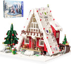 Art Log House Building Block Set With LED Lights, 2159 Pieces Christmas Toy Set, Scene With Santa Claus, Tree, Deer, for Adults, Boys and Girls