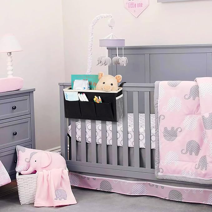 Bedside Storage Caddy/Bedside Hanging Storage Bag for Headboards Bunk Beds Dorm Rooms Book Phone Magazine Holder (New Black)