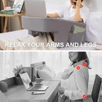 A Nice Night Lap Desk Rest Pillow for Adult,TV Trays Bed Pillow, Memory Foam Rest Pillow for Reading, Working, Playing Switch or Sitting in Bed Sofa Floor,LightGrey