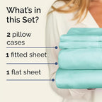 Twin Sheets Set 4 Piece - Includes 2 Pillowcases - Bed Sheets Twin Size - Soft Hotel Luxury Bedding - Cooling, Comfy, Cozy & Breathable - 1 Flat & 1 Fitted & 2 Pillowcases w/ Deep Pockets - Spa Blue