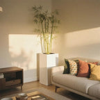 White Steel Metallic Heavy Planter for Outdoor Plants Box 14"x14"x30" Metal Planter Spliced Flower Pots with Partitions for Outside,Indoor,Garden (White, 14 * 14 * 30)