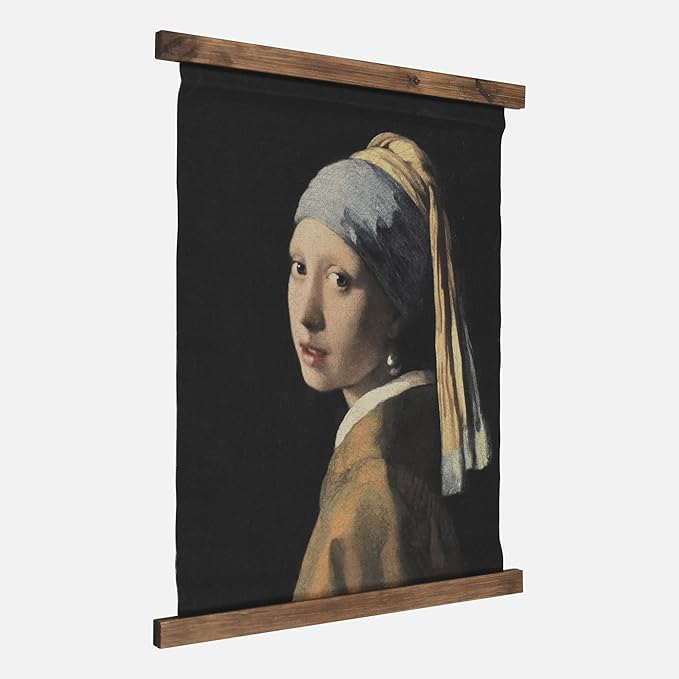 American Art Decor Girl with a Pearl Earring Tapestry Vintage Hanging Canvas Wall Art by Johannes Vermeer