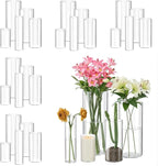 30 Pack Glass Cylinder Vase for Centerpieces, Clear Flower Glass Vases for Wedding Decorations, Hurricane Floating Candle, Holder for Table Centerpiece Wedding Home Décor
