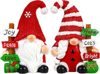 Christmas Gnomes Decorations for Home 2 PCS Xmas Desk Figurines Indoor Resin Collectible Statue Cute Holiday Ornament for Table Home