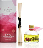 LOVSPA Reed Diffuser Set, Holiday Red Currant & Woods Scented Oil Diffuser with Sticks, Home Fragrance Accessories for Bathroom Shelf Decor, Aroma Diffusers for Home or Office Desk, USA Made